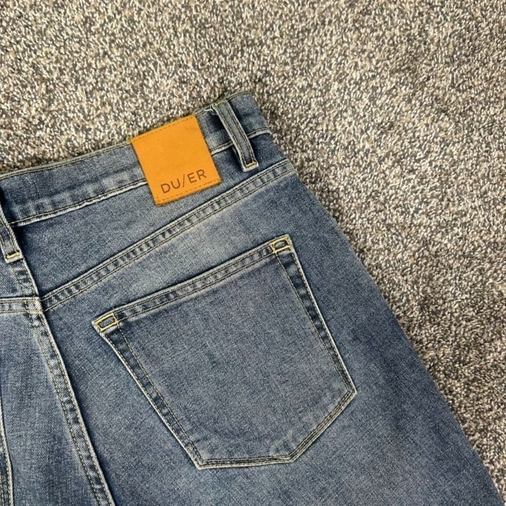 DU/ER Performance Denim Jeans Mens 28X29 Straight Fit Blue Stretch Casual Work - Picture 4 of 15